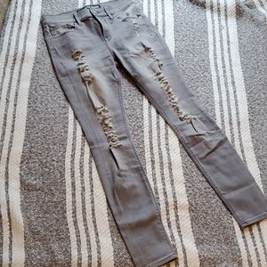 Express Gray distressed jeans